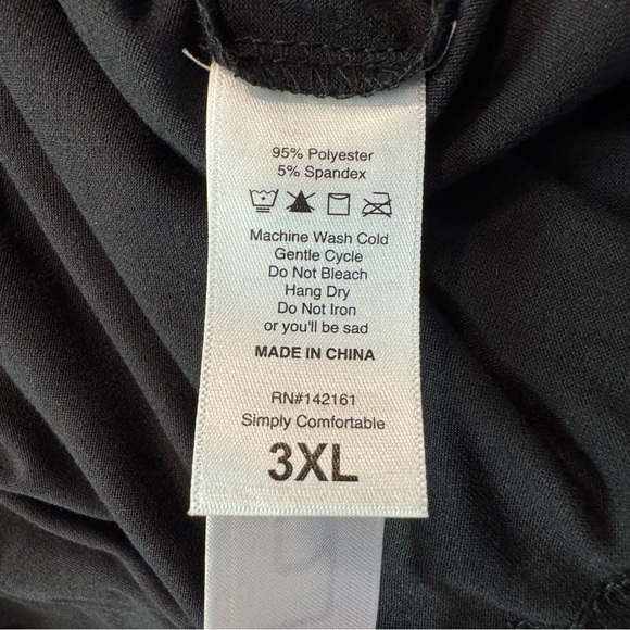 LuLaRoe Black Ava Mutton Long Sleeve V-Neck Midi Dress - Women’s Size 3XL NWT - Picture 4 of 6